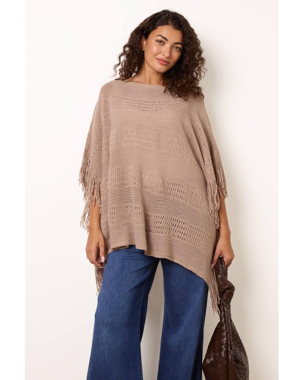Blue Vanilla Blue Sleeveless Round Neck Poncho