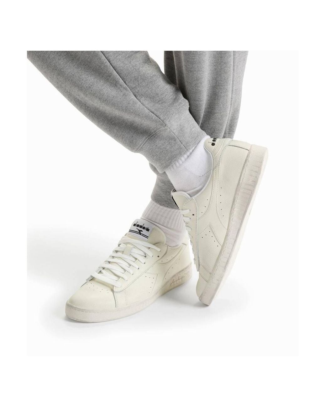 Diadora White Game L Low Waxed Trainer for men