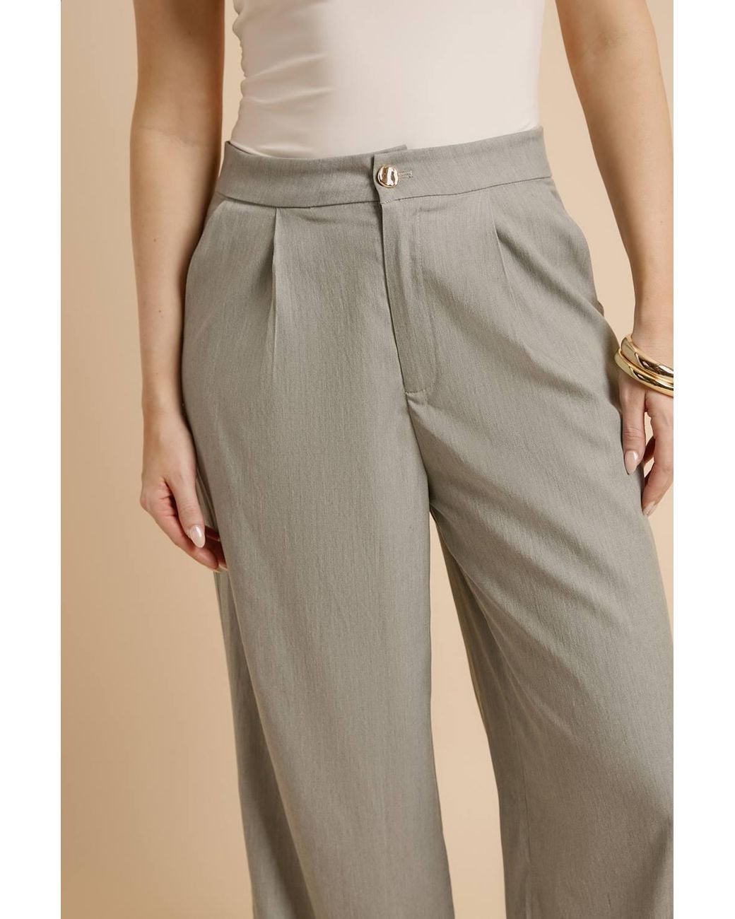 Dorothy Perkins Brown Pleat Front Wide Leg Trouser