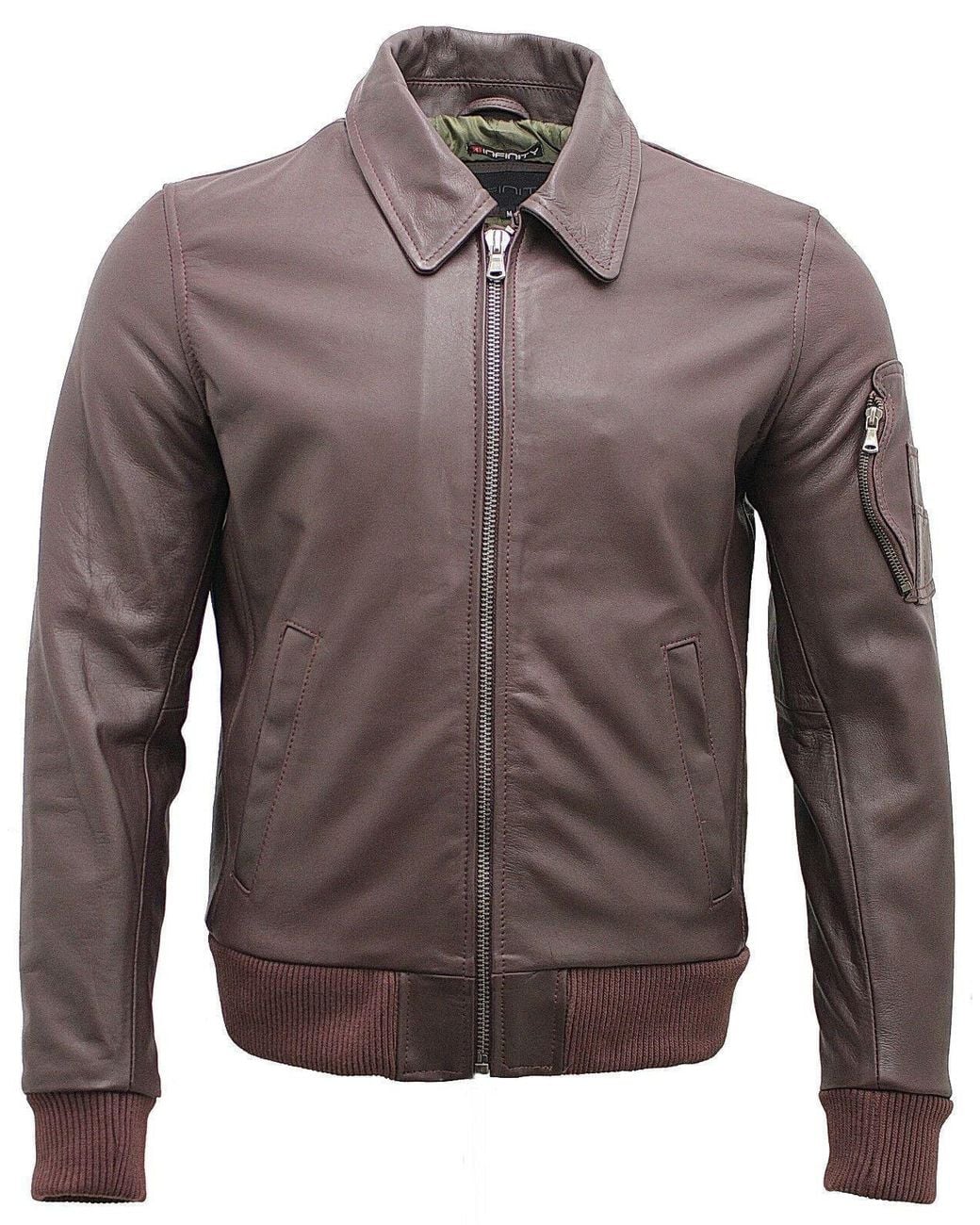 Infinity Leather Brown Cowhide Airline Leather A2 Us Airforce Bomber Jacket for men