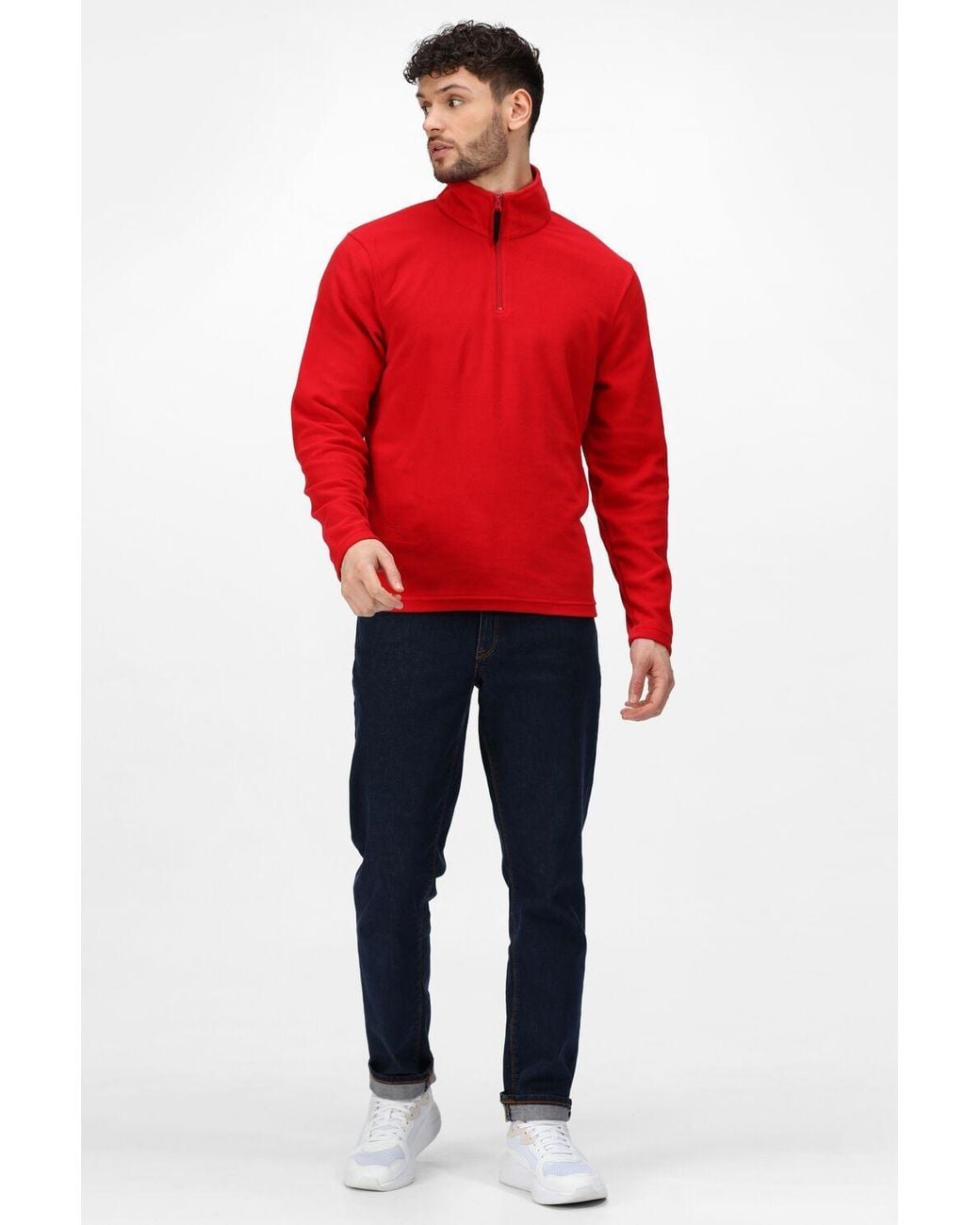 Regatta Red Micro Lightweight Half Zip Fleece for men