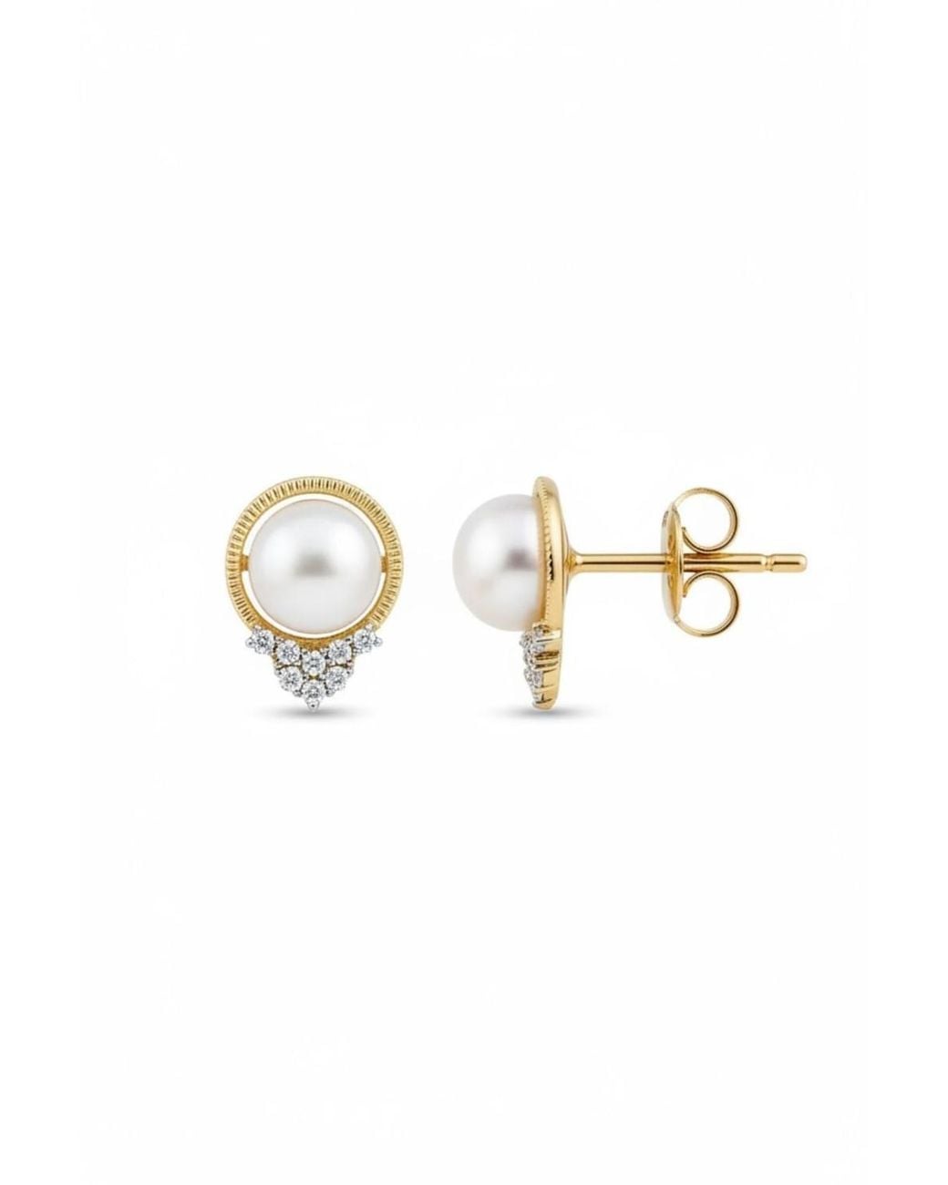 Latelita London White Solid 14K Diamond & Pearl Empress Earrings