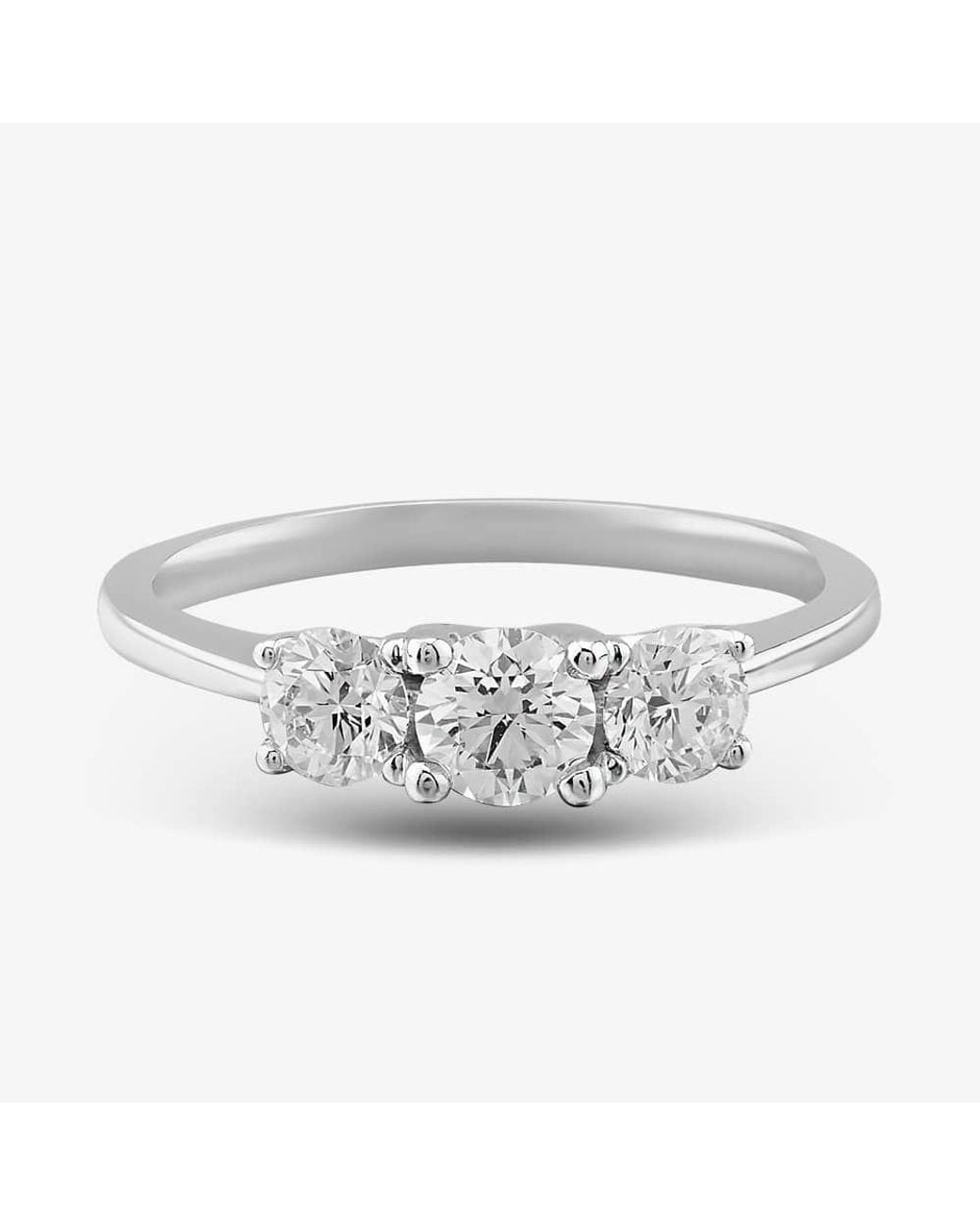T.H.Baker White Platinum 0.54Ct Diamond Three Stone Ring 3166/54
