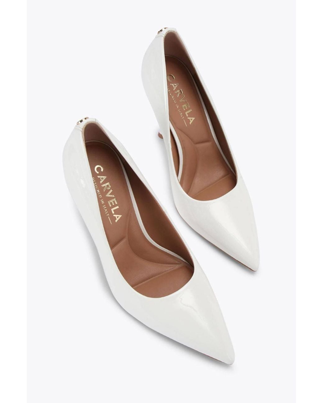 Carvela Kurt Geiger White 'Incanto Court' Patent Heels