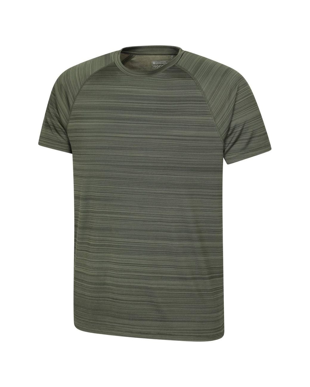 Mountain Warehouse Green 'Endurance' Striped Short Sleeve Tee Lightweight Quick Dry T-Shirt for men