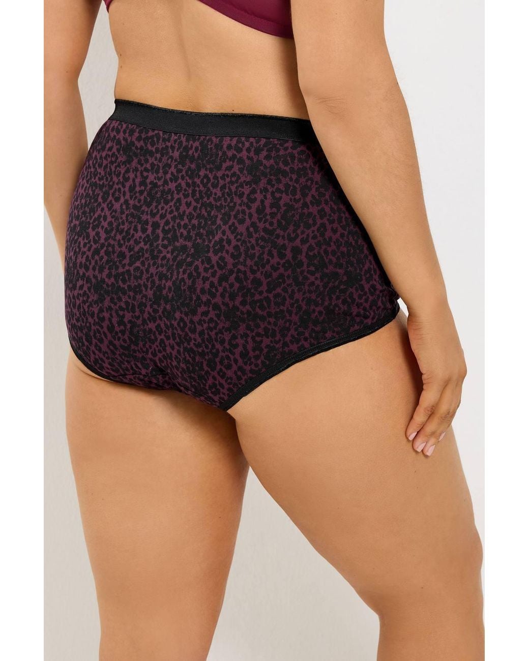 Yours Blue 5 Pack Animal Print Full Briefs