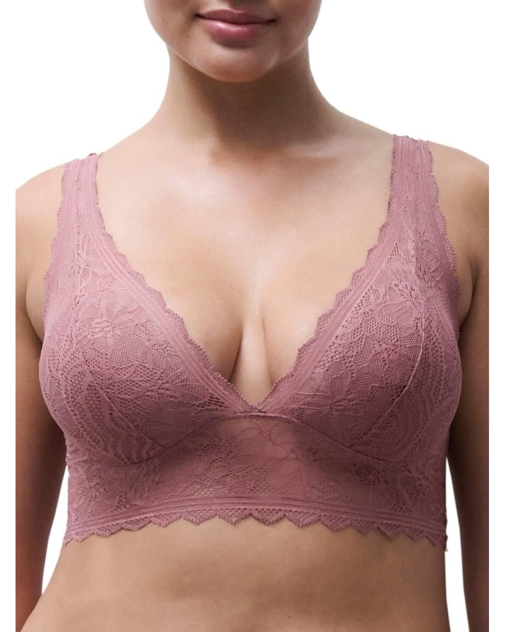 Chantelle Purple Easy Feel Floral Touch Wirefree Triangle Bralette