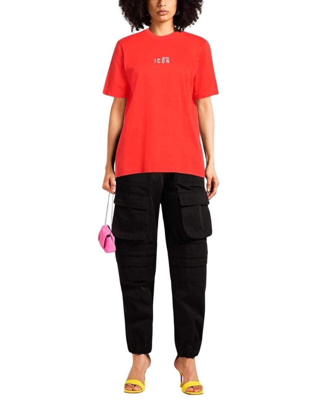 DSquared² Red Icon Short Sleeve Crew Regular Fit T-Shirt