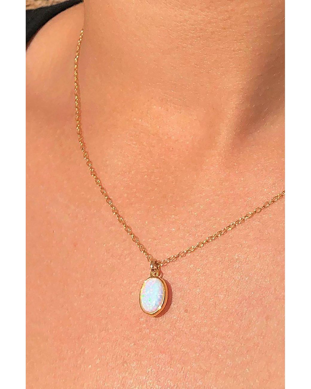 Otis Jaxon London Orange Welo Opal Sterling October Birthstone Necklace