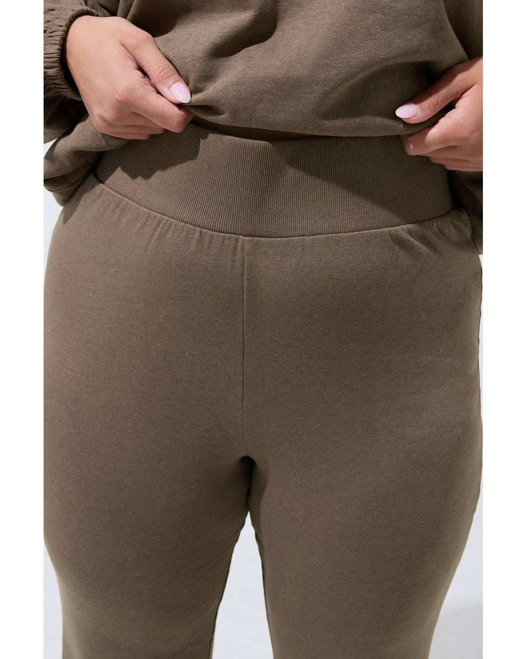 Yours Brown Slim Flare Joggers