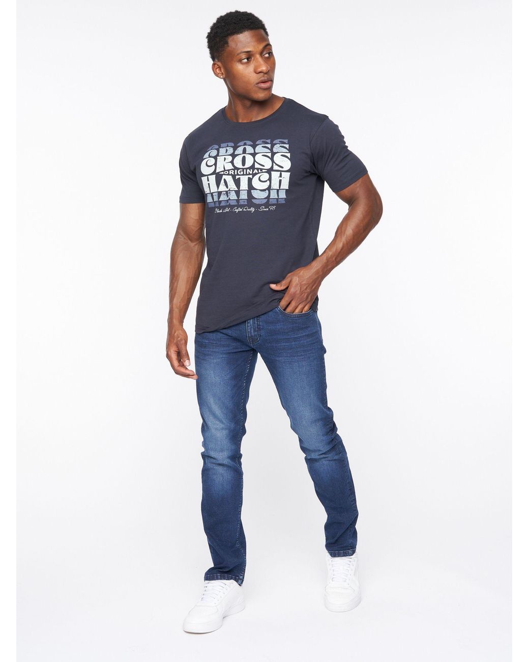 Crosshatch Blue Svelte Premium Slim-Fit Stretch Jeans for men