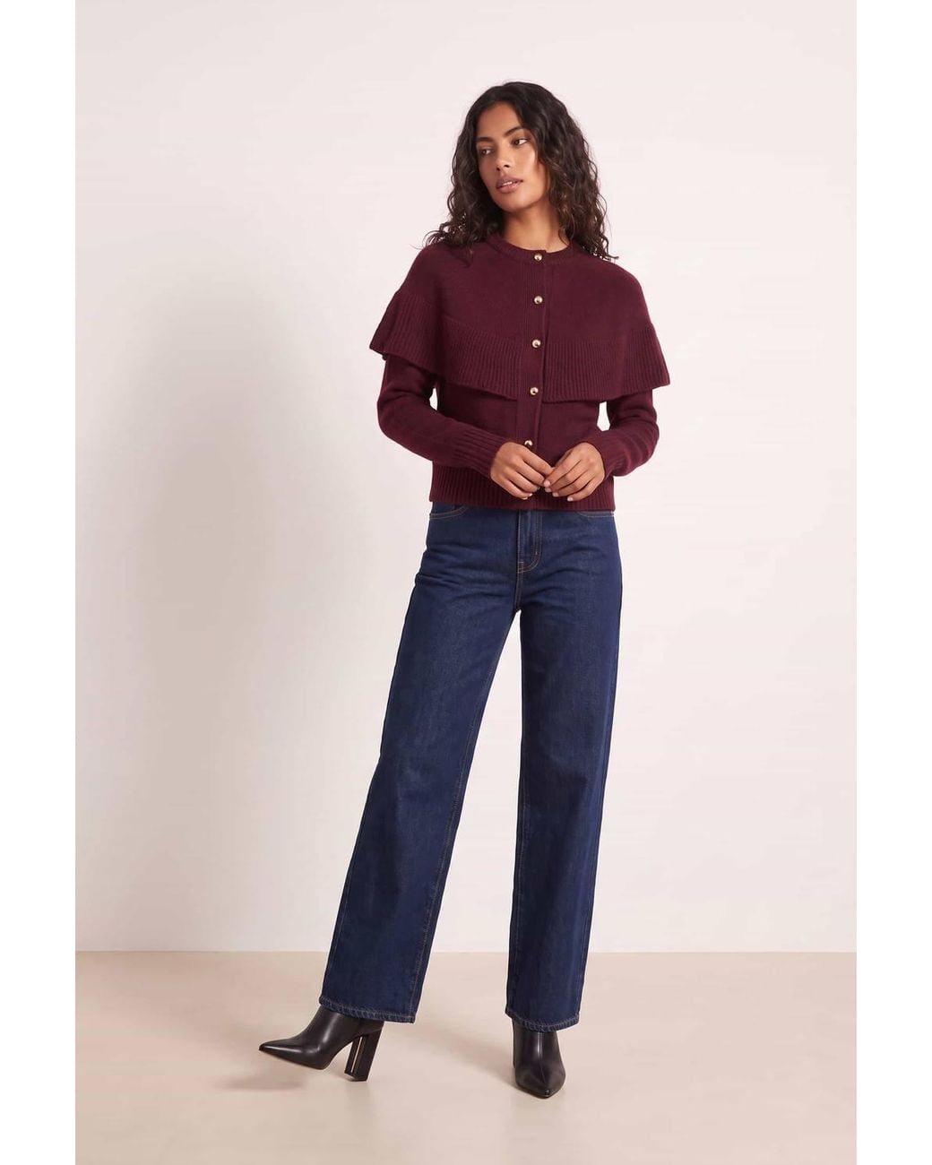Style Cheat Blue Cape Frill Knit