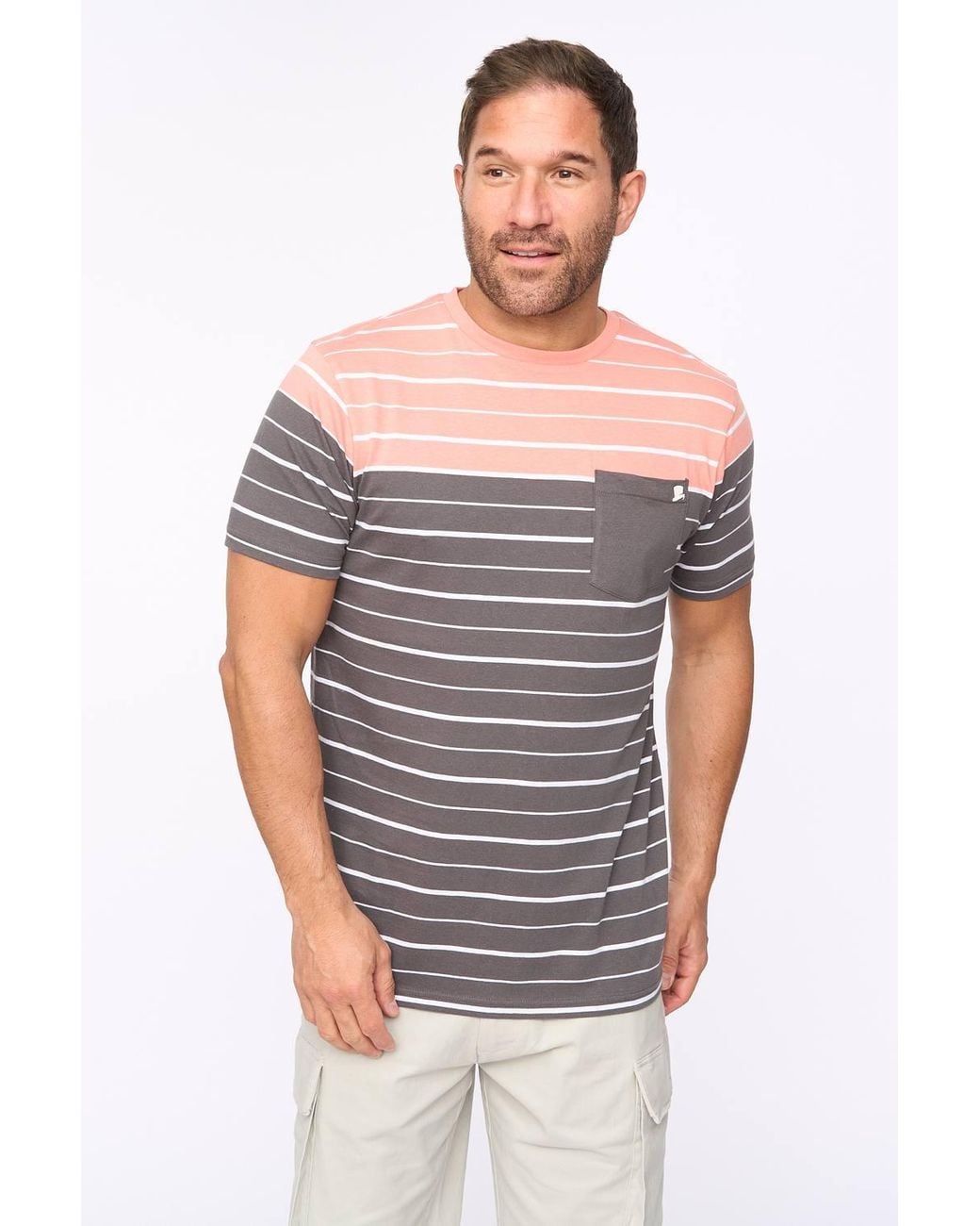 Bewley & Ritch Multicolor Blaydon 100% Cotton Yarn-Dyed Stripe Pocket T-Shirt for men