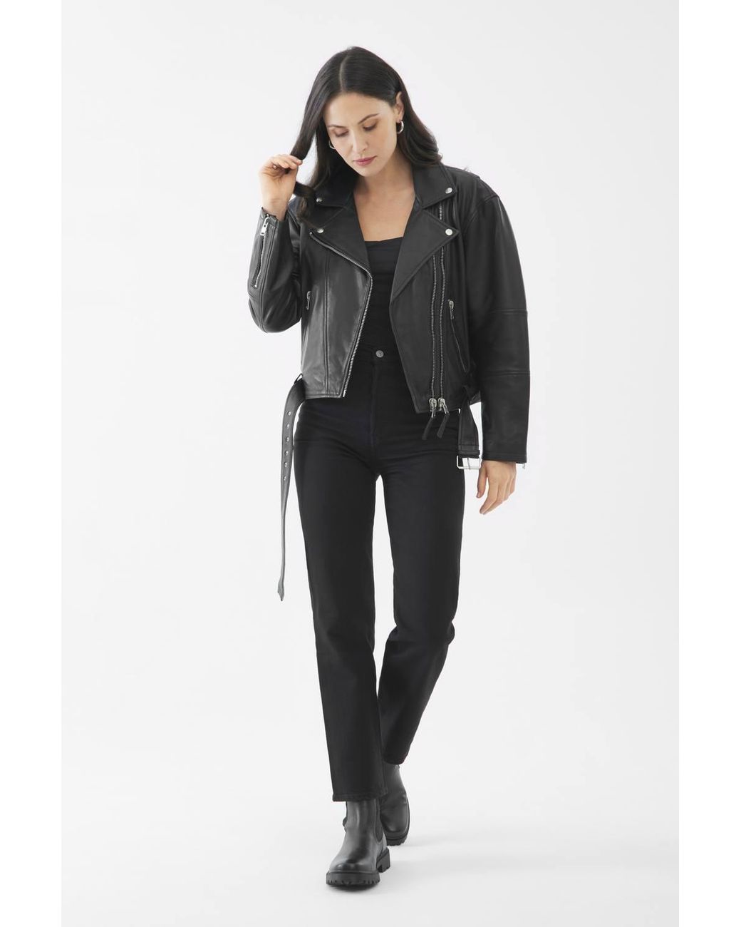 Bolongaro Trevor Black Real Leather Ada Biker Jacket