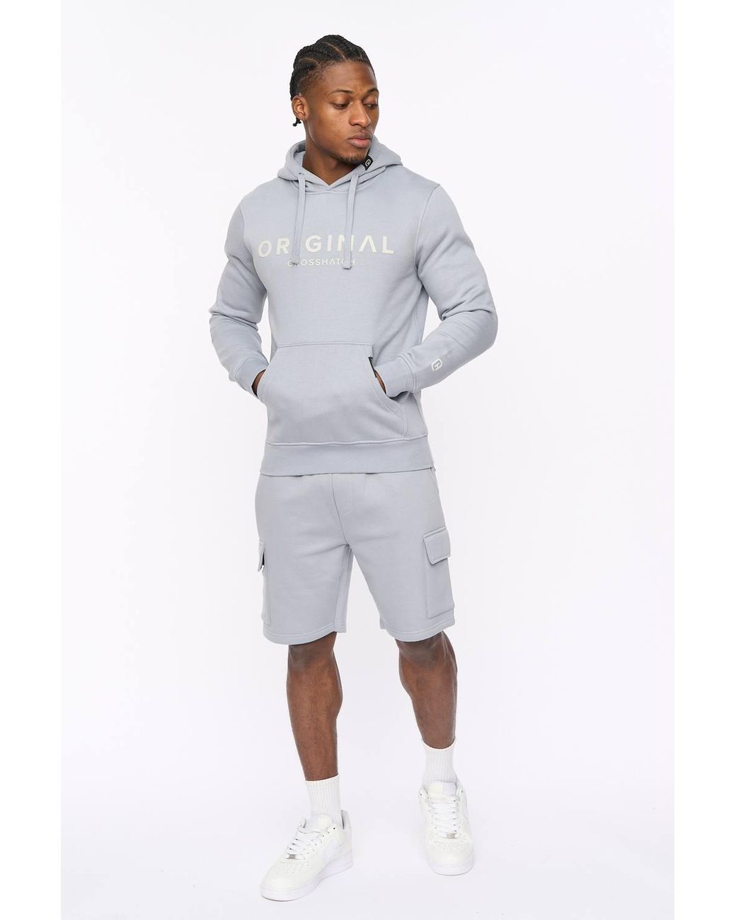 Crosshatch Gray Bardon Hoodie With High Build Graphics for men