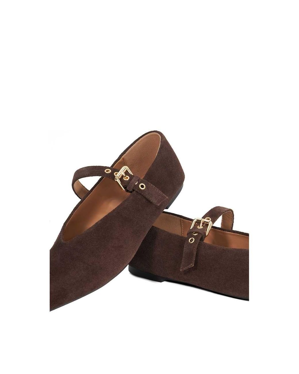 Dune Brown 'Hey' Suede Ballet Pumps