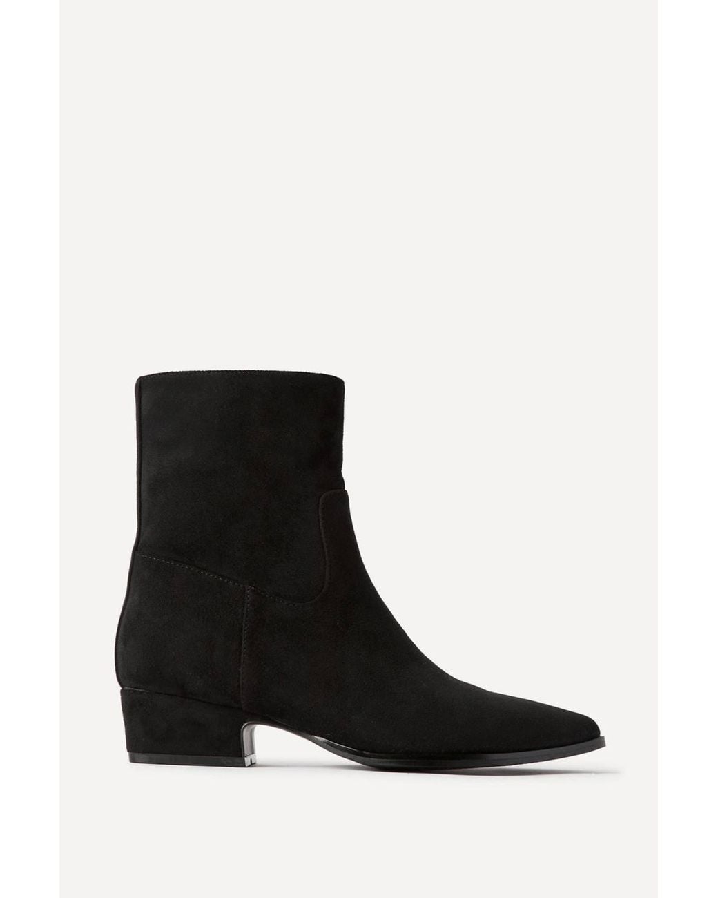 Linzi Black Chalet Faux Suede Ankle Boots