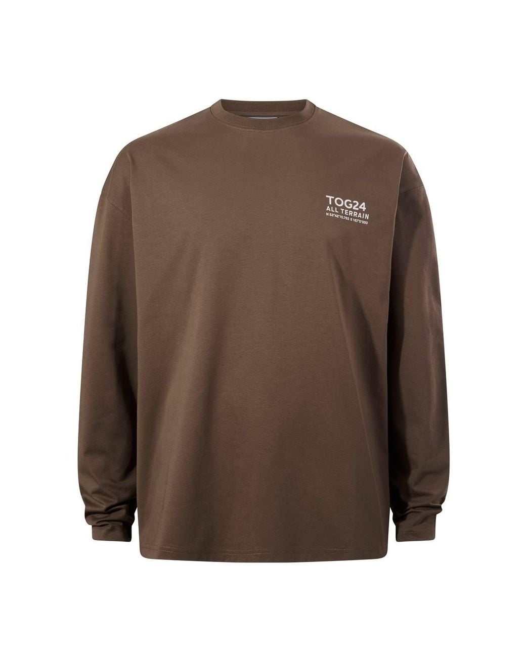 TOG24 Brown 'Lloyd' Premium Heavyweight 100% Cotton Jersey Top for men