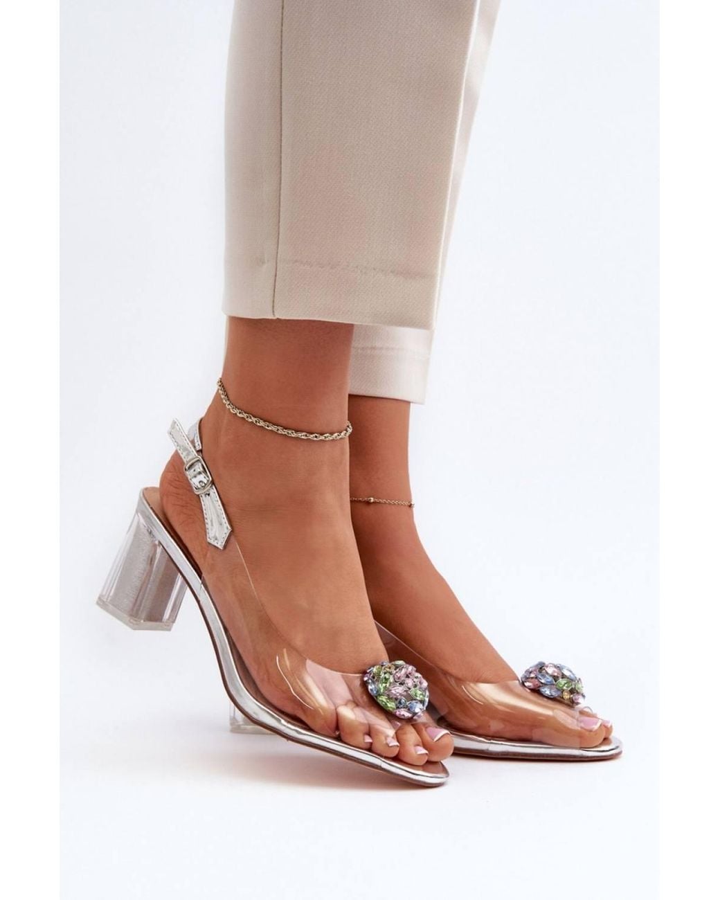 Love Lace Pink Stiletto Heeled Sandals With Buckle