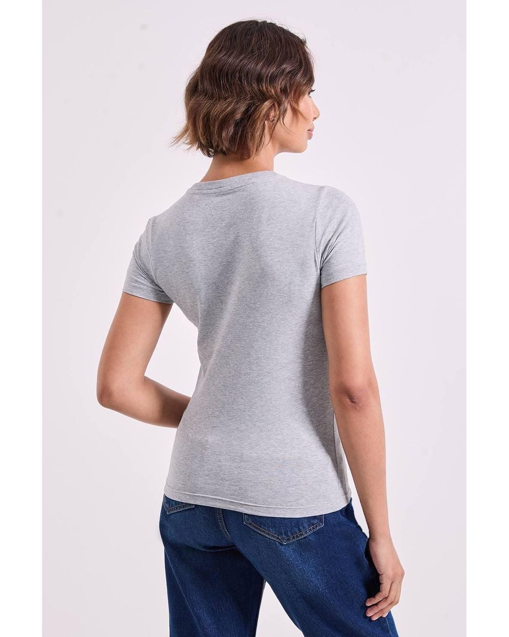 Guess White Slim Iconic Short Sleeve T-Shirt Medium Heath