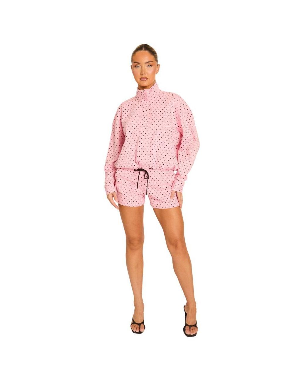 Rebellious Fashion Yellow High Neck Zip Up Jacket & Shorts Co-Ord Set