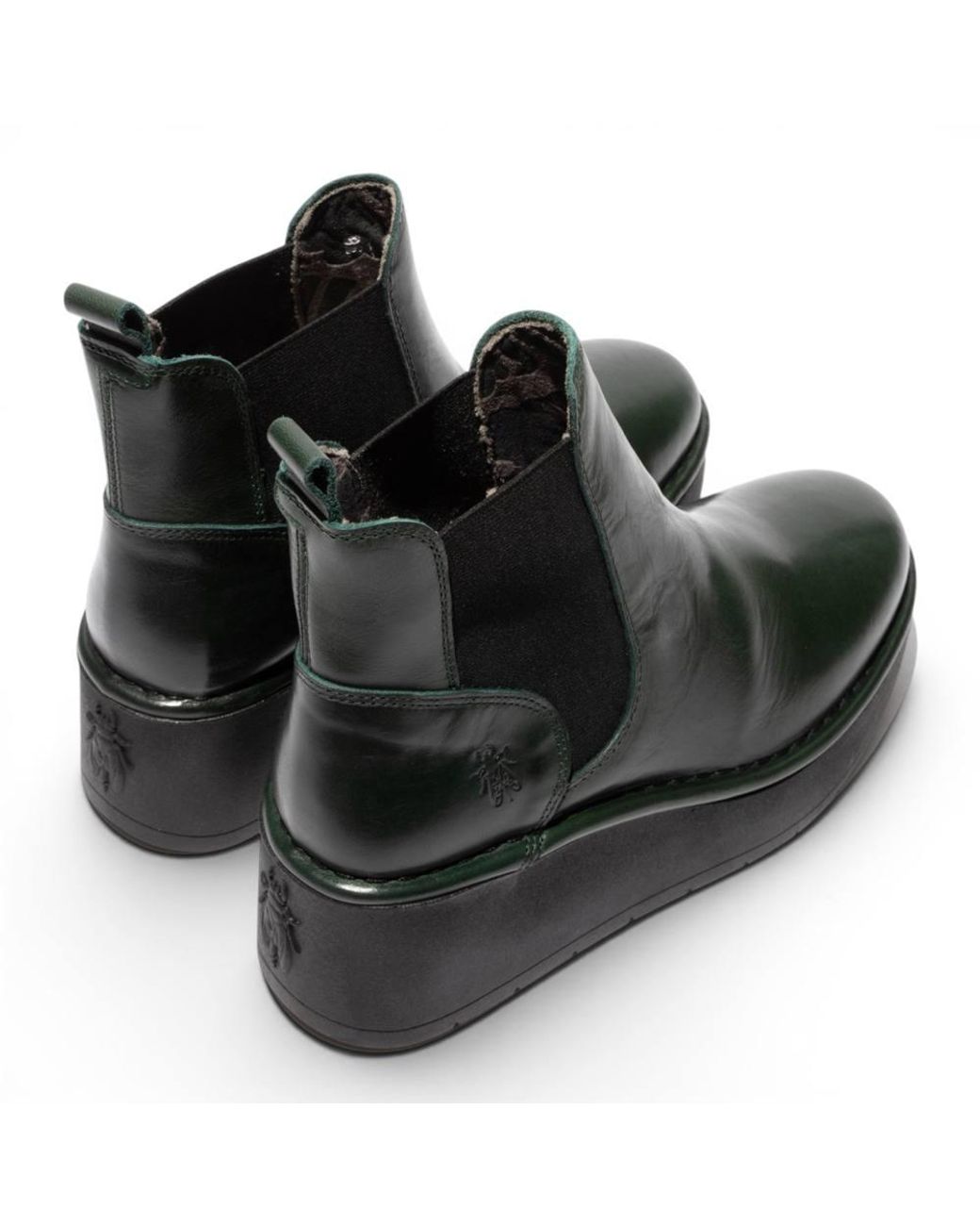 Infinity Leather Black Fly London Leather Chelsea Ankle Platform Boots