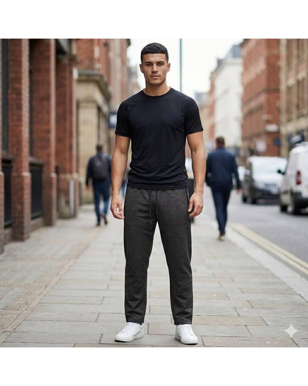 KAM Jeanswear Gray Active Performance Marl Sports Jog Pants For for men