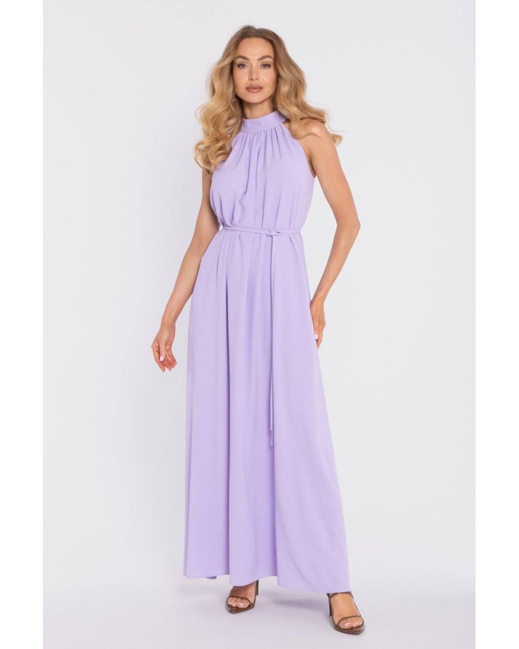 Love Lace Purple Crepe Sleeveless Fit & Flare Dress