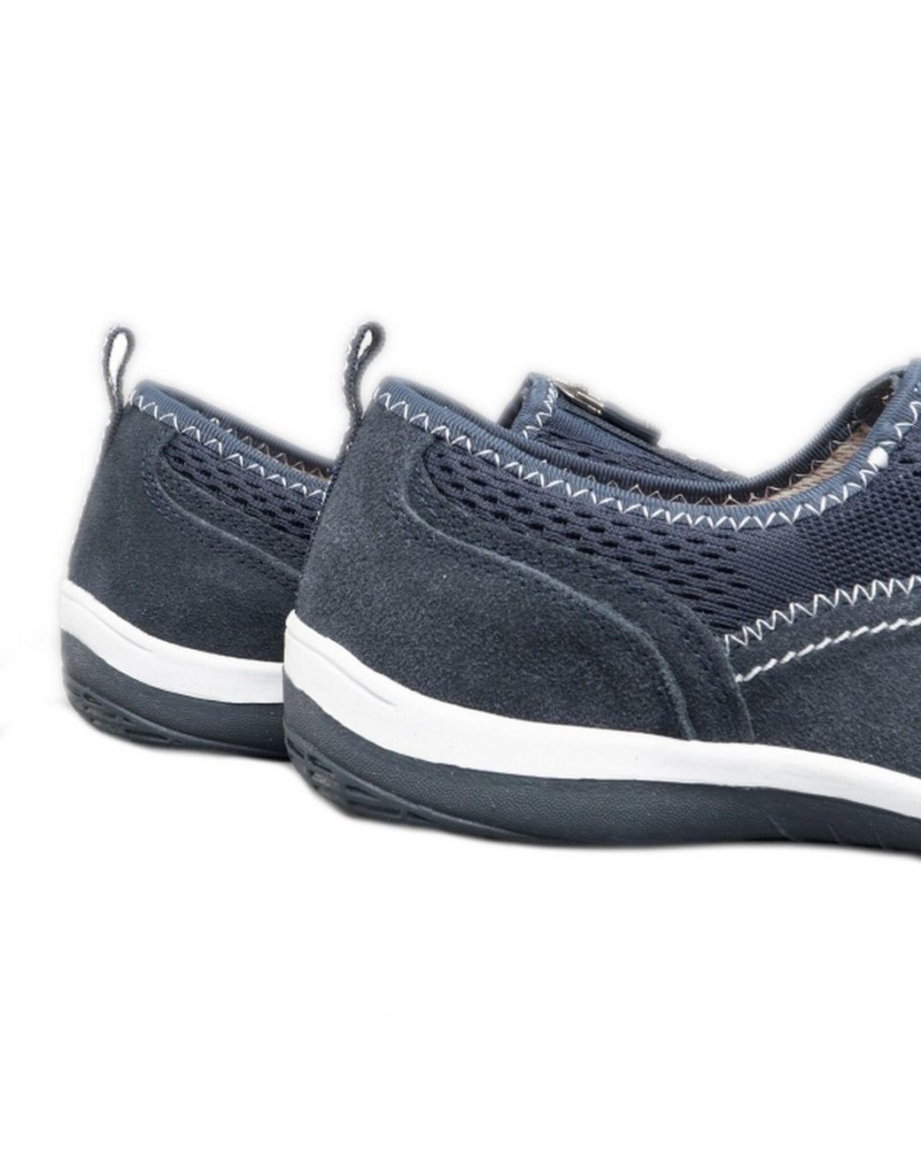 Boulevard Blue Zip Elastic Gusset Leisure Shoes