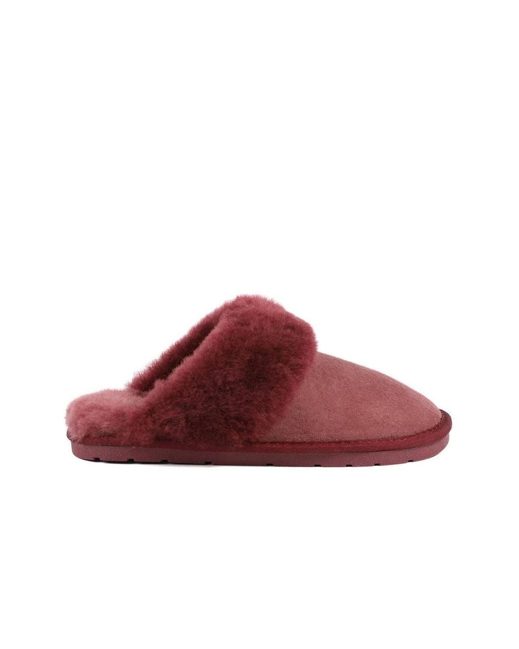 Jones Bootmaker Red Bella-Rose Sheepskin Mule Slippers