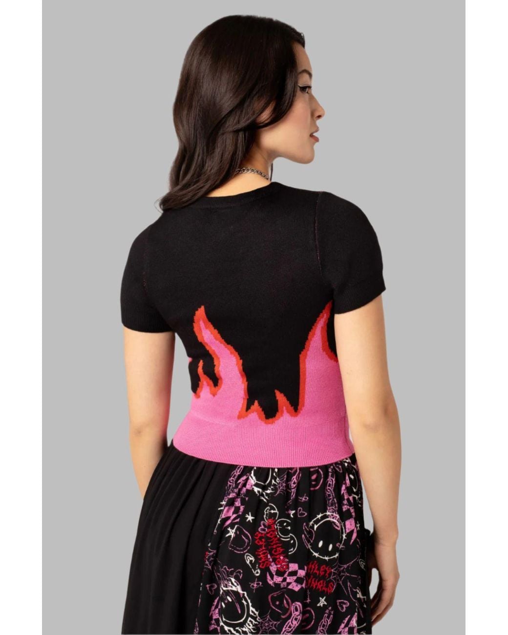 Hell Bunny Pink Dylan Semi Fitted Knitted Top