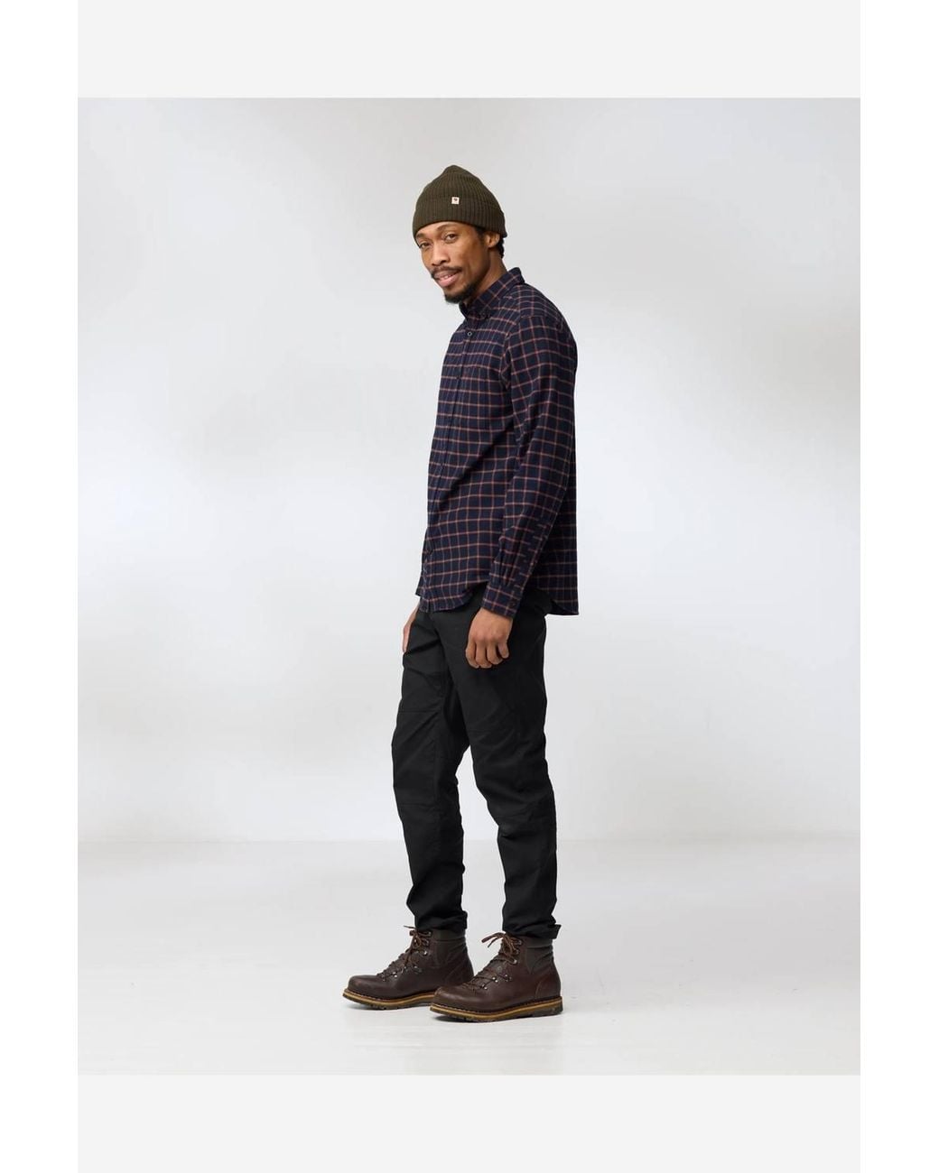 Fjallraven Blue Classic Style Long Sleeve Collared Regular Fit Shirt for men