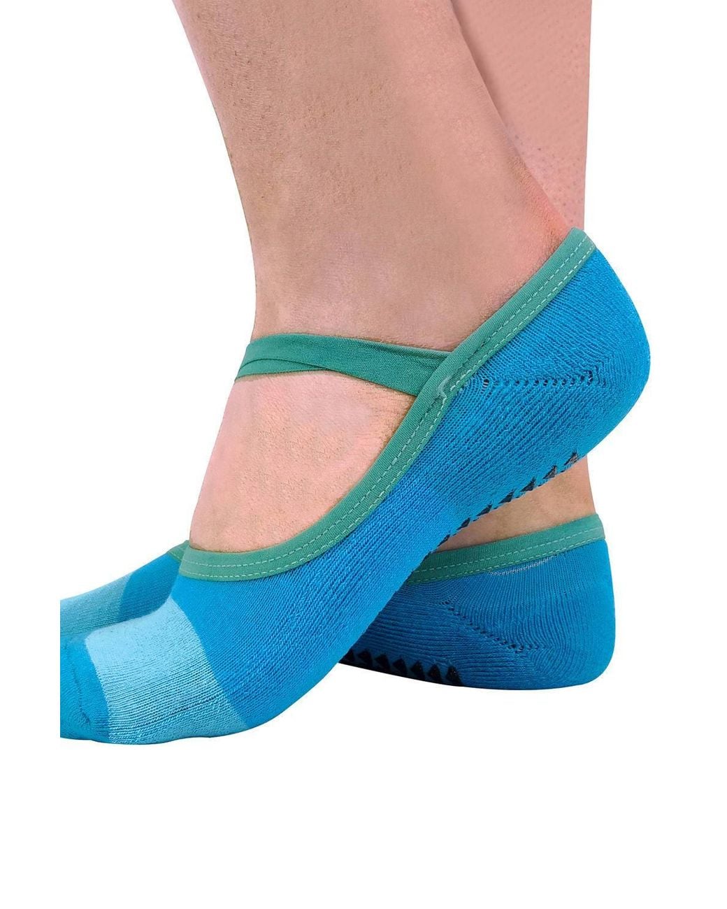 Sock Snob Blue 6 Pack Non Slip Yoga Socks With Straps