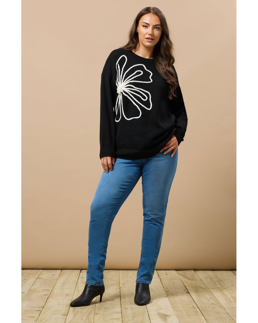 Evans Blue High Waisted Skinny Jeans