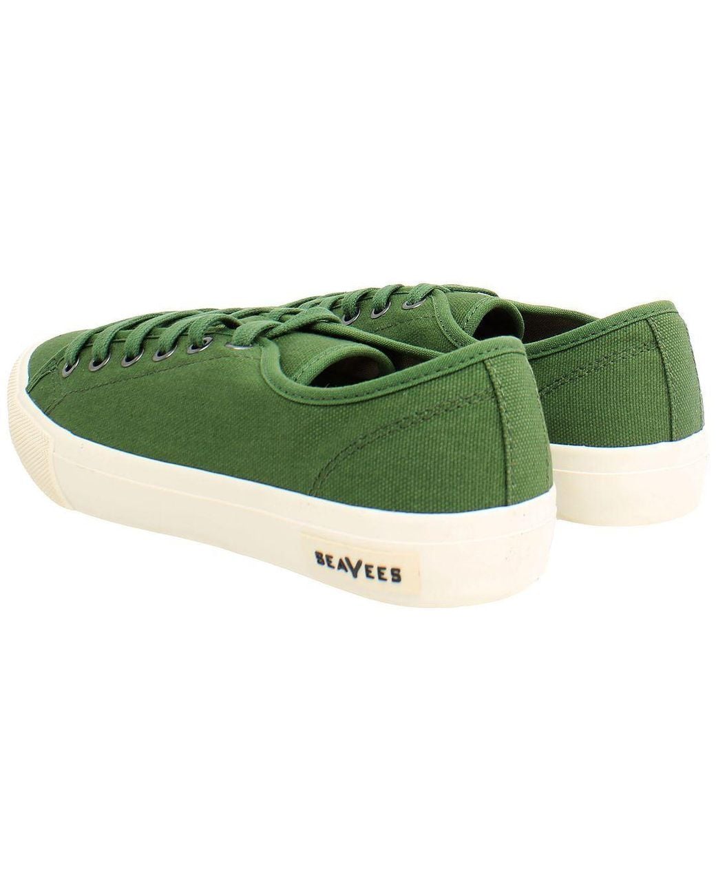 Seavees Green Monterey Sneaker Standard Lace-Up Canvas Plimsolls for men