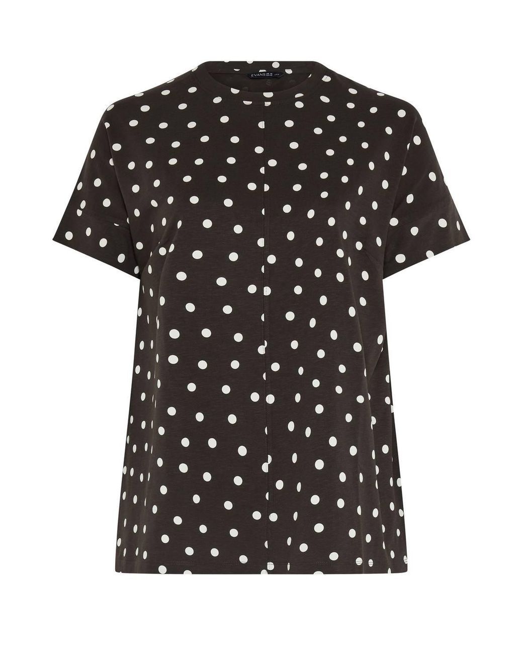Evans Black Short Sleeve Cotton T-Shirt
