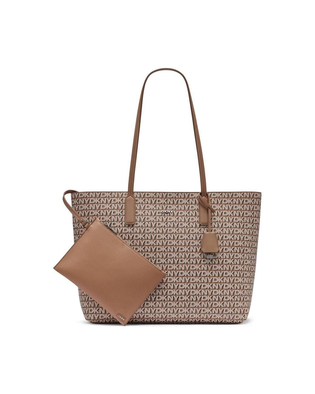 DKNY Brown Saige Top Zip Tote Bag Cappuccino