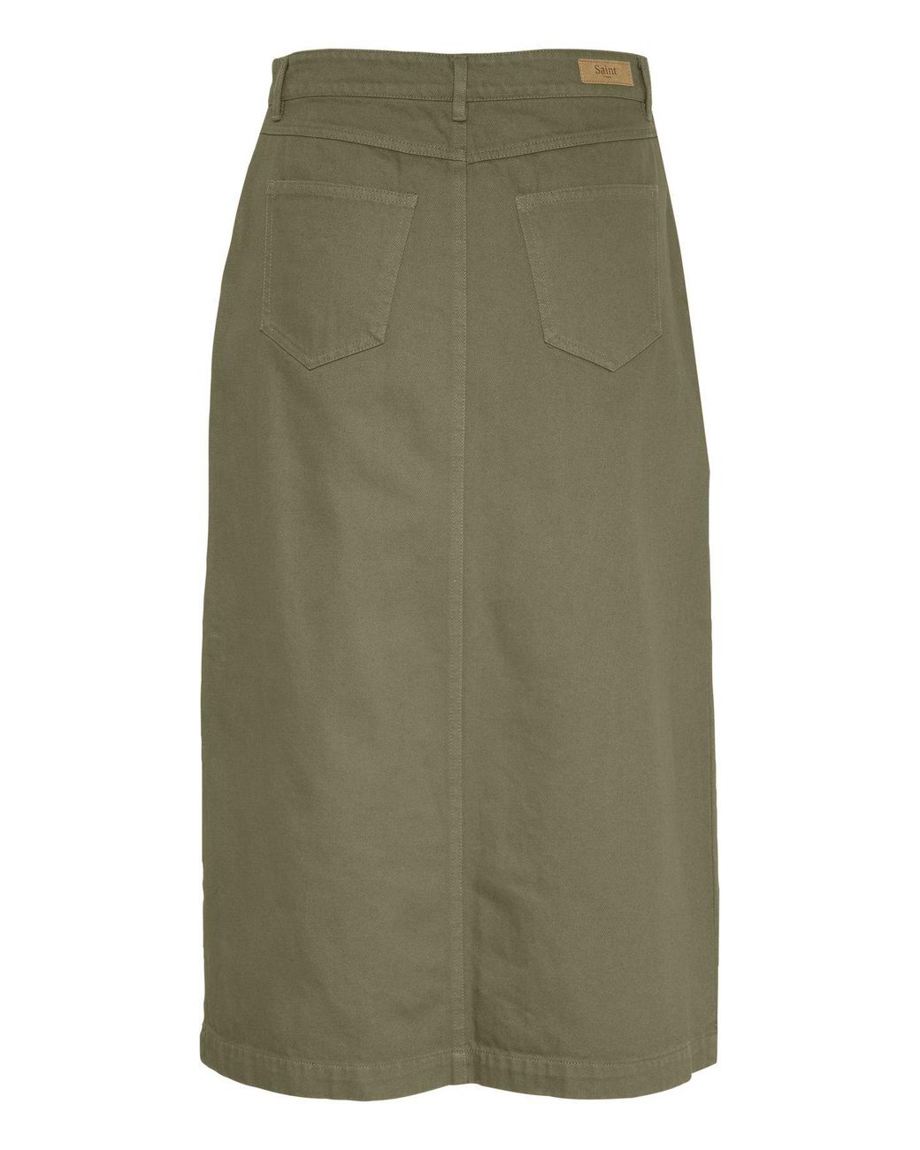 Saint Tropez Green Ilusz High-Waisted Dyed Denim Skirt