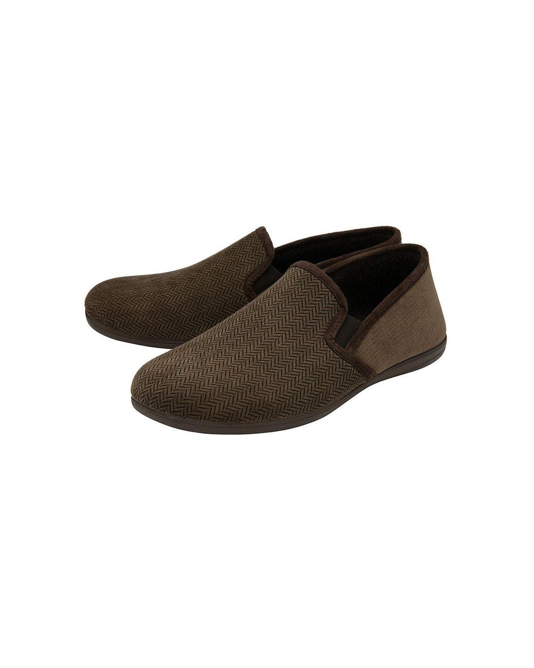 Lotus Brown 'Peter' Textile Full Slippers for men