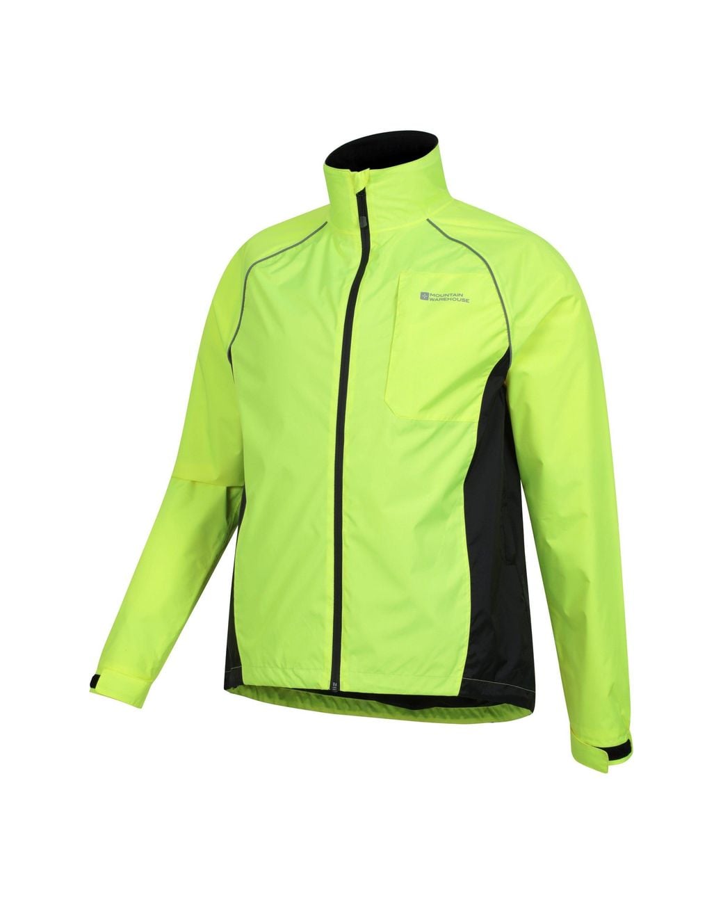 Mountain Warehouse Green Adrenaline Waterproof Cycling Jacket Reflective Coat for men
