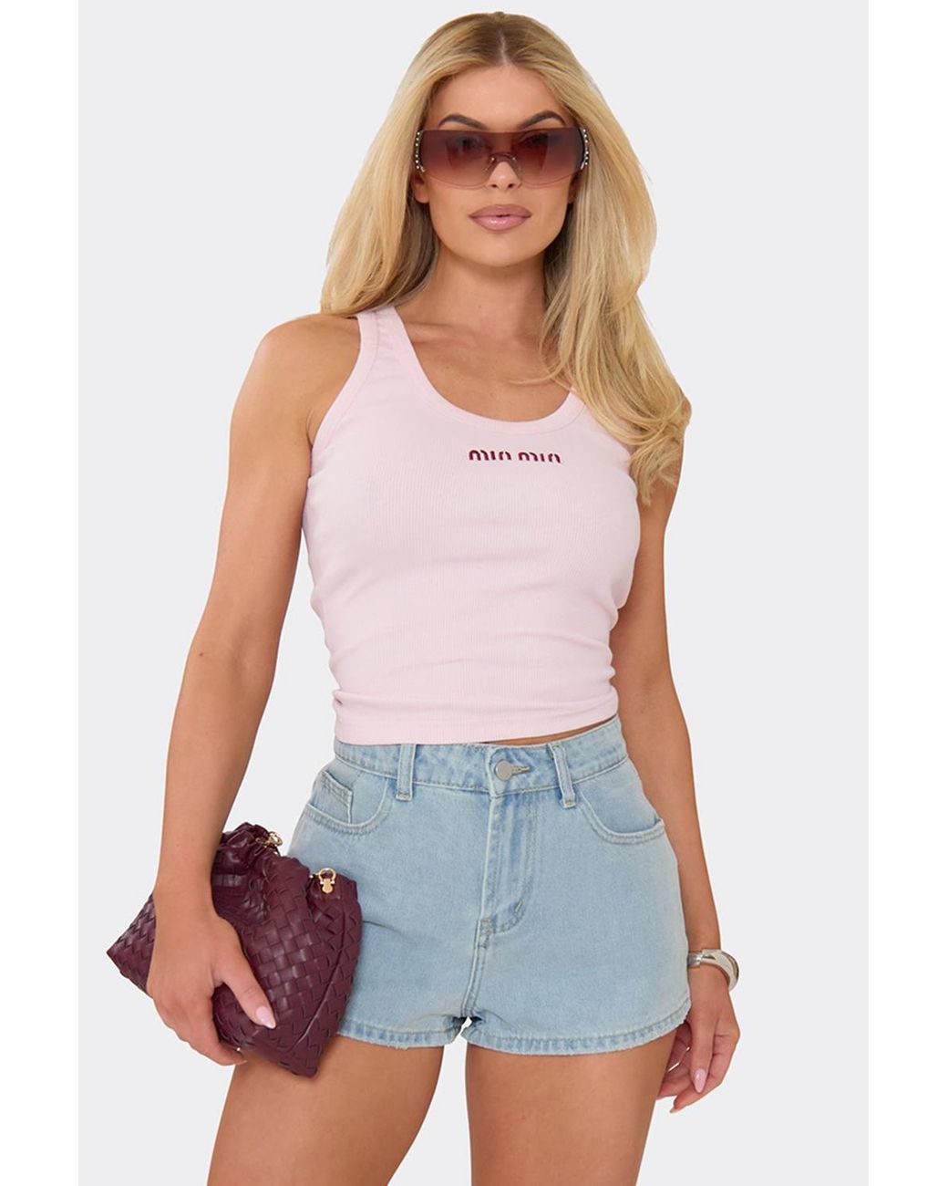 EGO Blue Denim Mid Rise Shorts