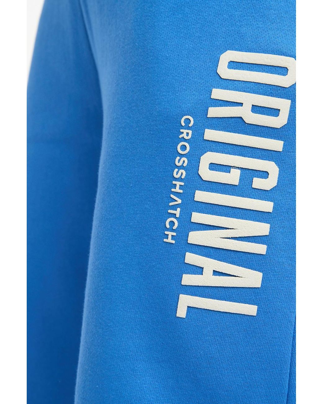 Crosshatch Blue Kensby Straight Leg Joggers With Puff Print Branding for men