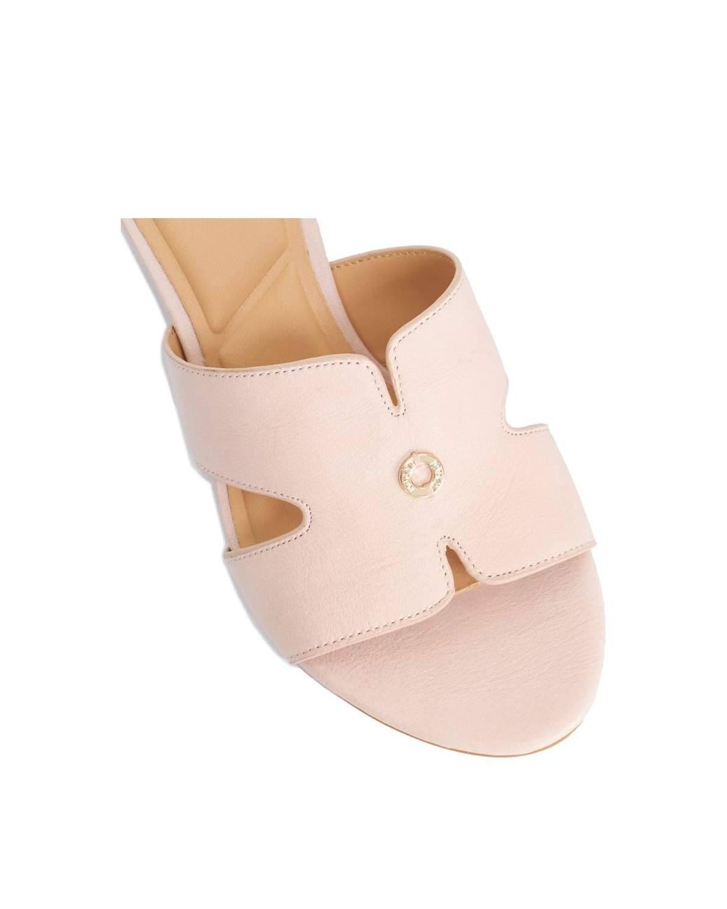 Dune Pink Wide Fit 'Kacie' Leather Wedges