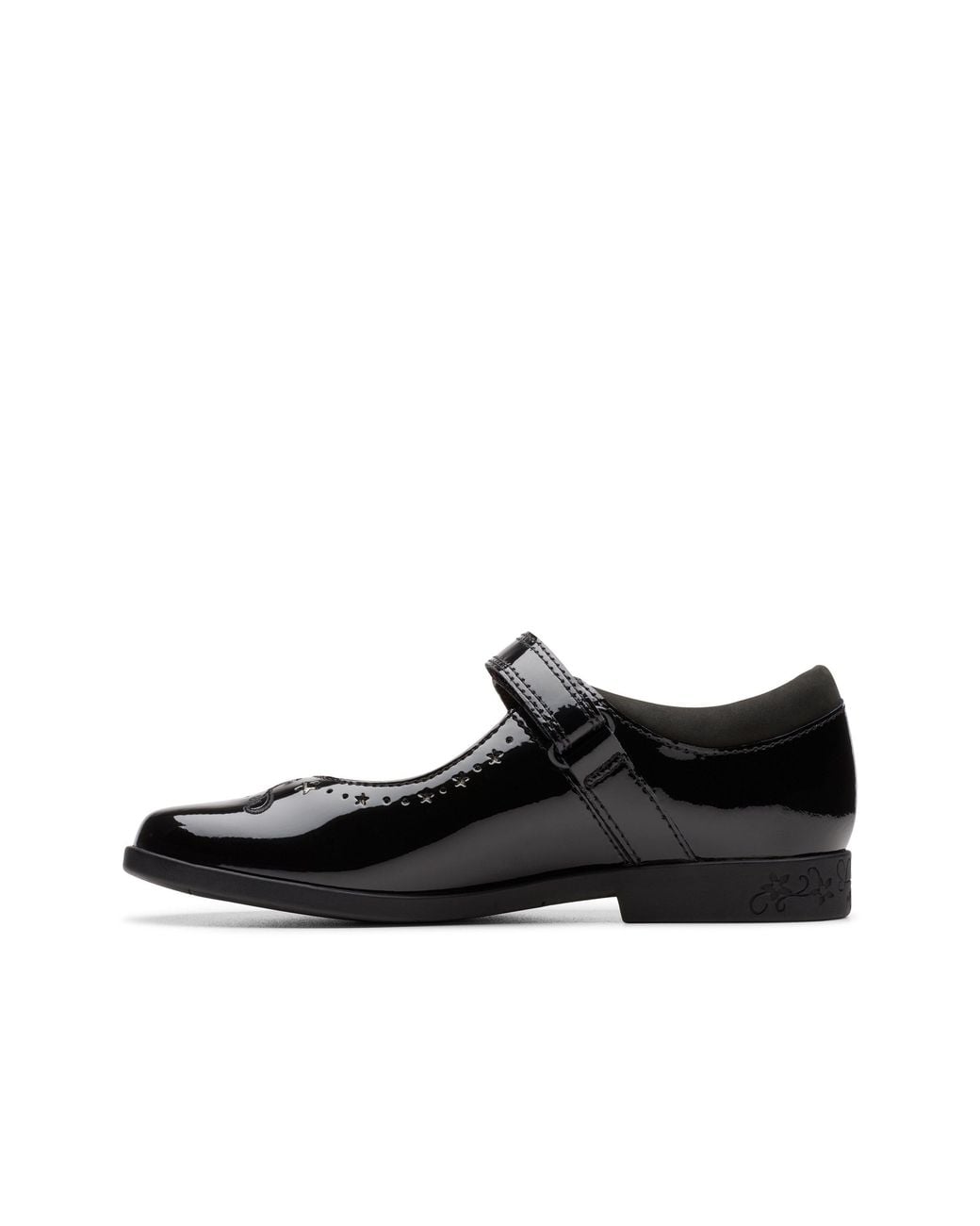 Clarks Black Lock Magic Kid Patent Mary Jane, Riptape, School Shoes