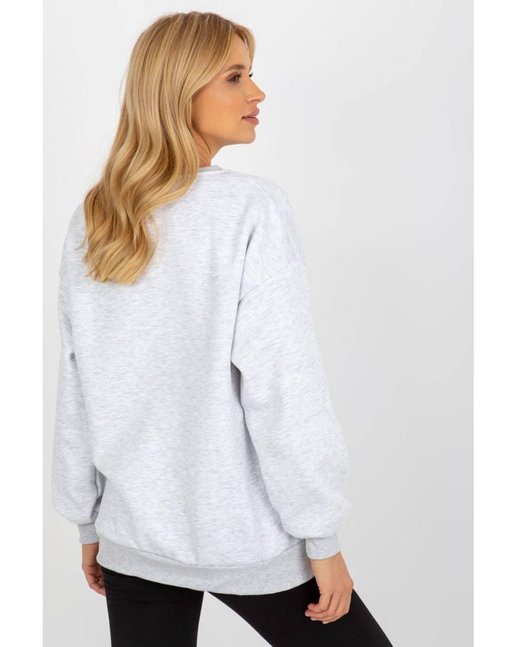 Love Lace White Cotton Round Neck Long Sleeve Sporty Sweatshirt