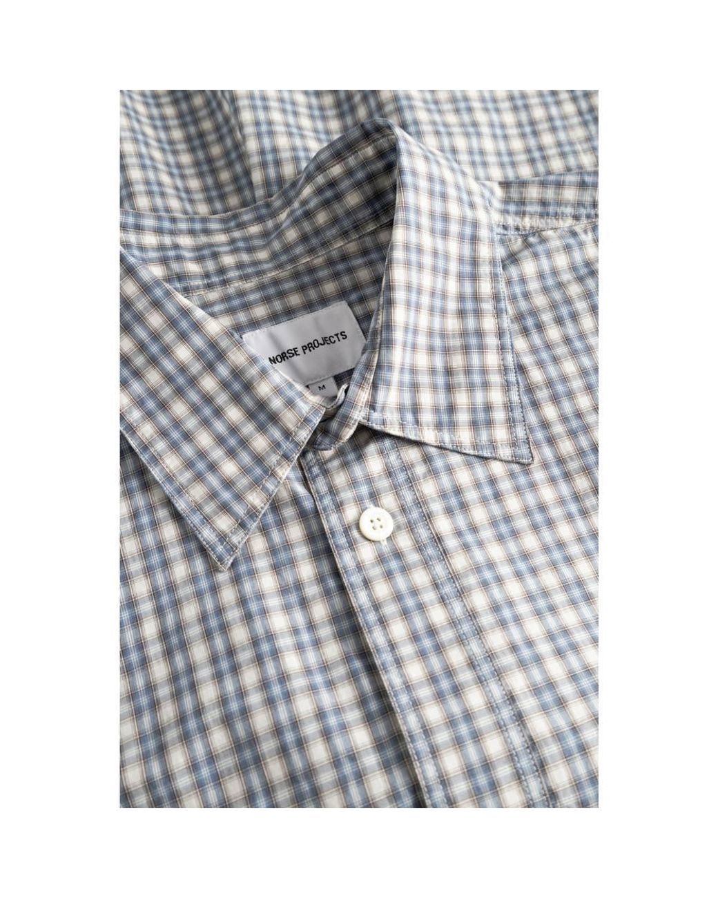 Norse Projects Gray Oversized Checked Shirt Falster for men