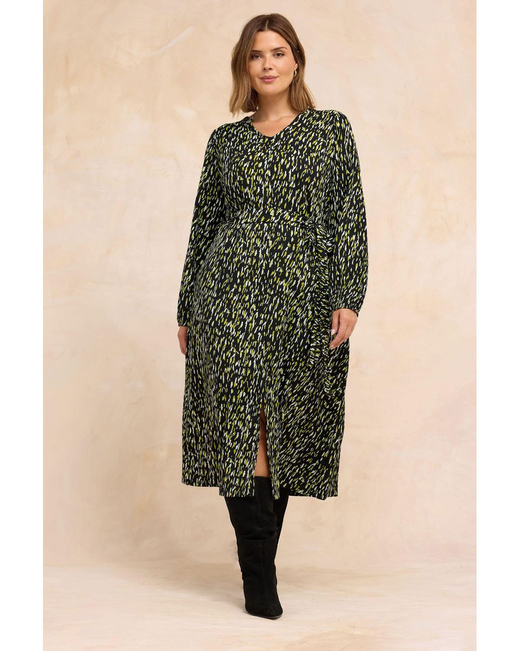 Evans Green Split Front Dress