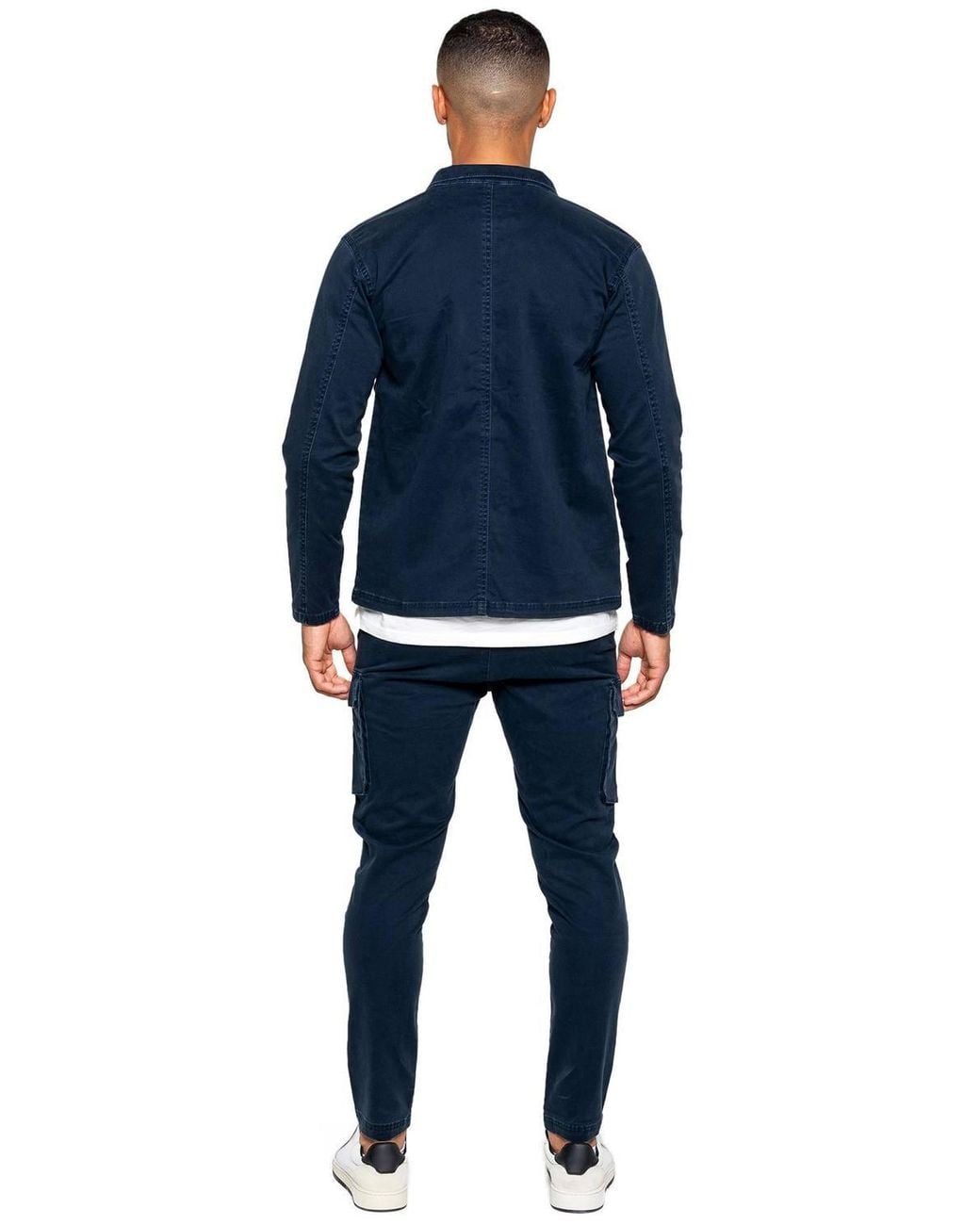 Enzo Blue Cargo Tracksuit Set for men