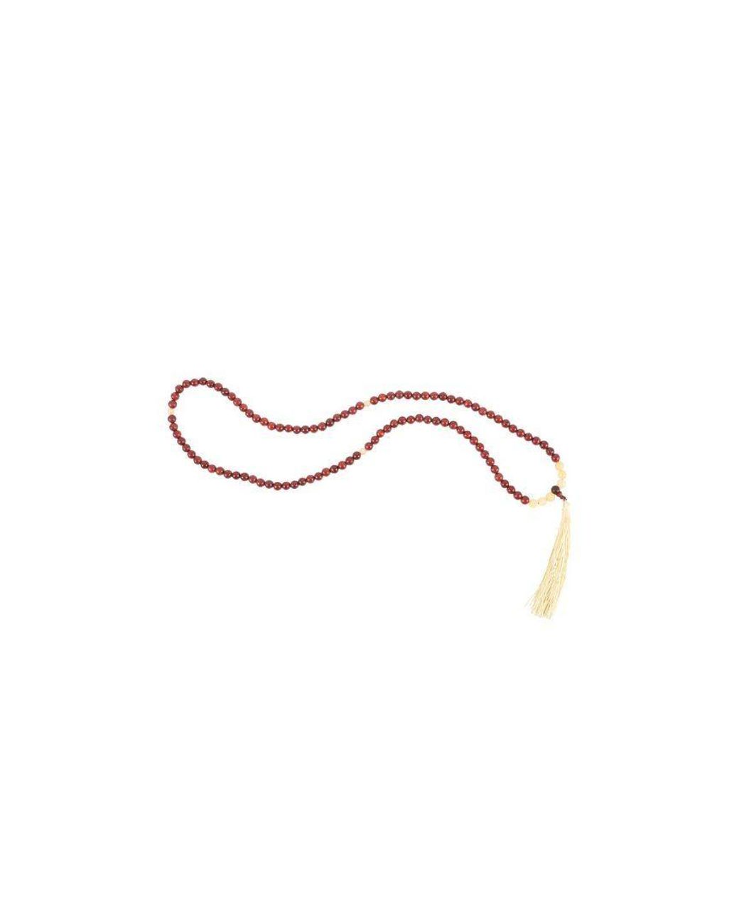 KDMD White Self Confidence Rosewood & Jasper Mallah Necklace