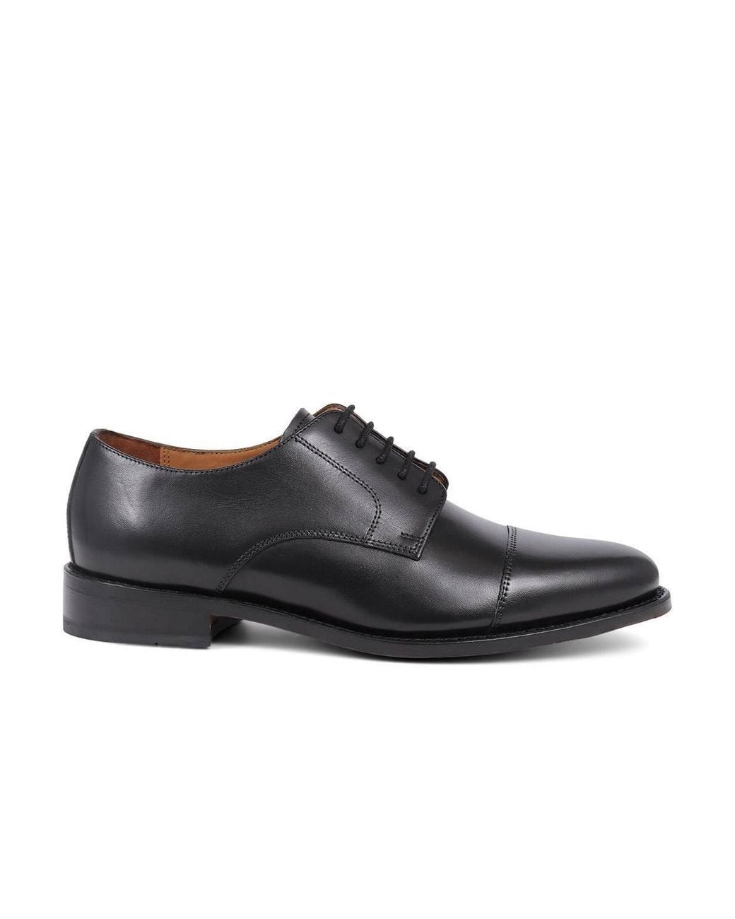 Jones Bootmaker Black Bennett Goodyear Welted Leather Derby Shoes for men